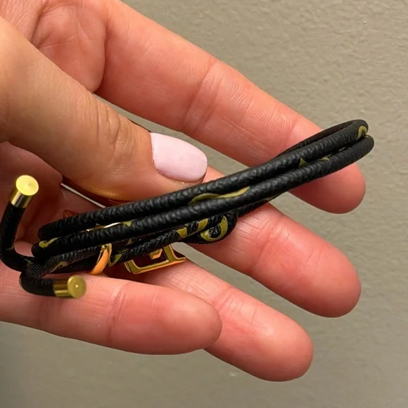 Gold lv leather black and tan Bracelet - Picture 8 of 11